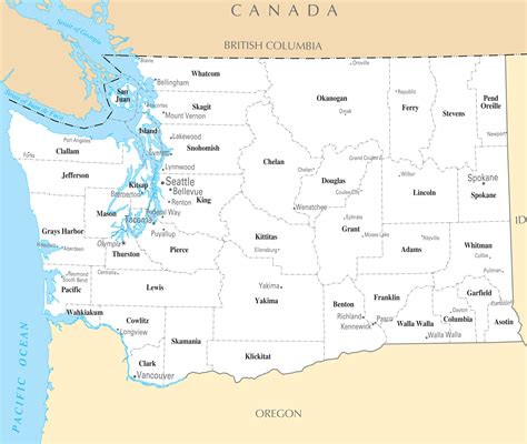 washington map with cities